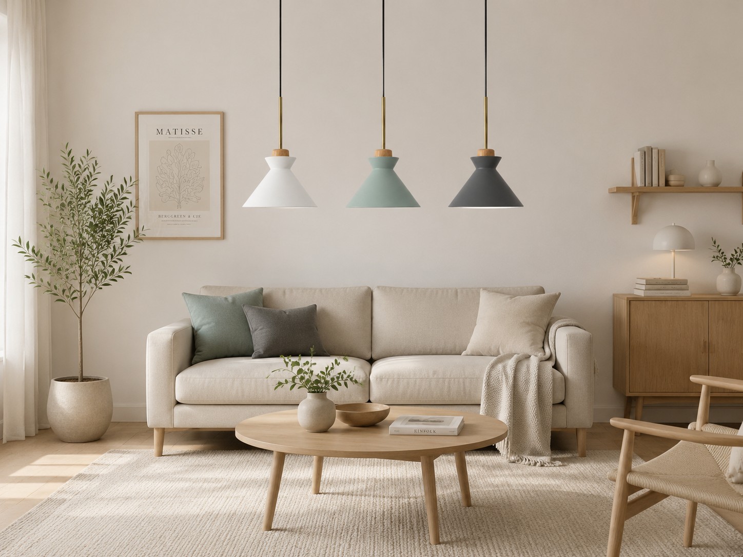 SPACE Scandinavian Pendant Lamp in a warm dining room scene