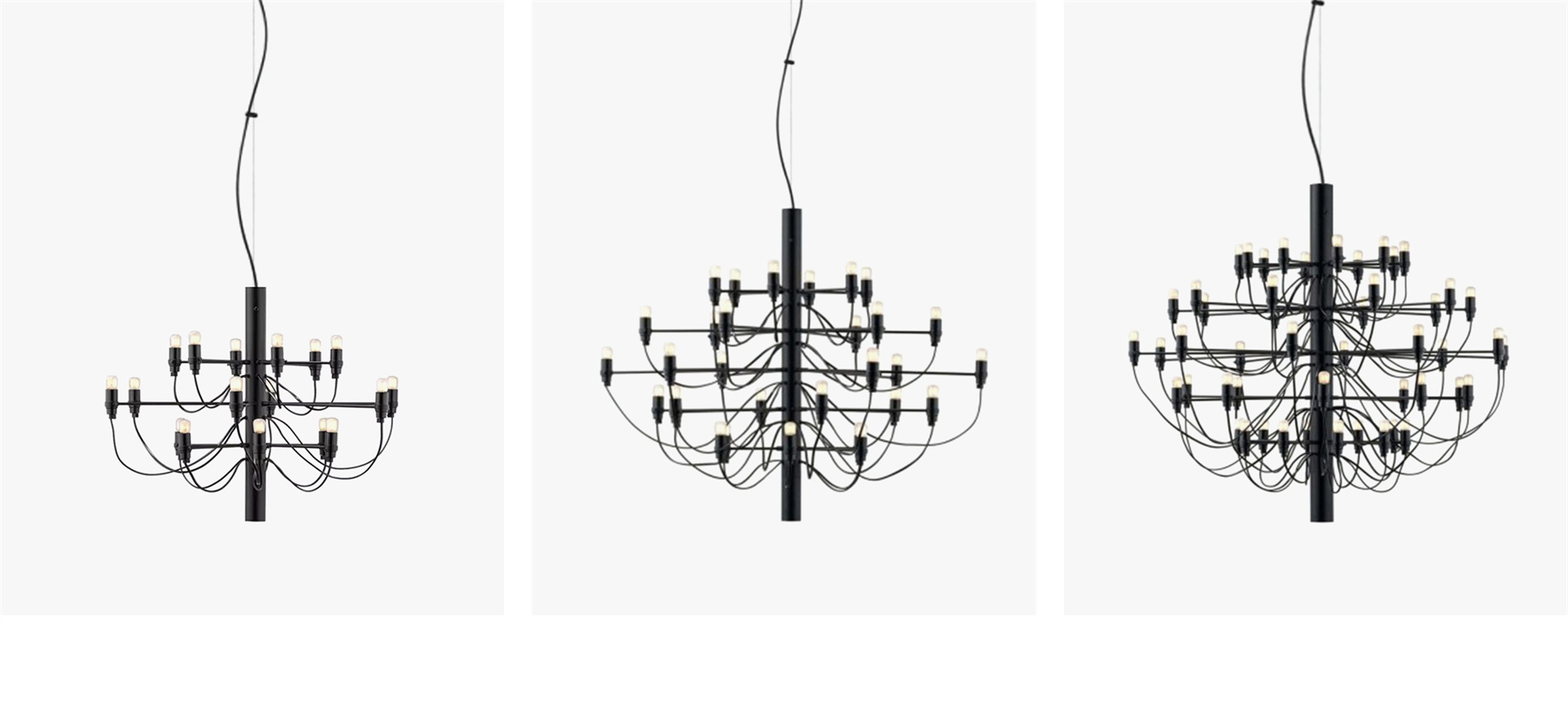 Matte black 2097 chandelier colors and sizes