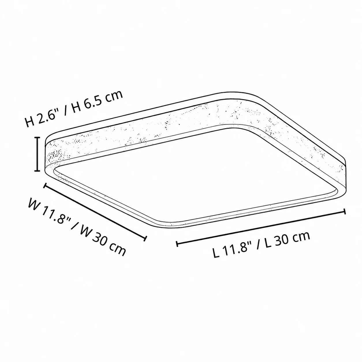 Schemat wymiarowy lampy sufitowej Torvella B 30cm