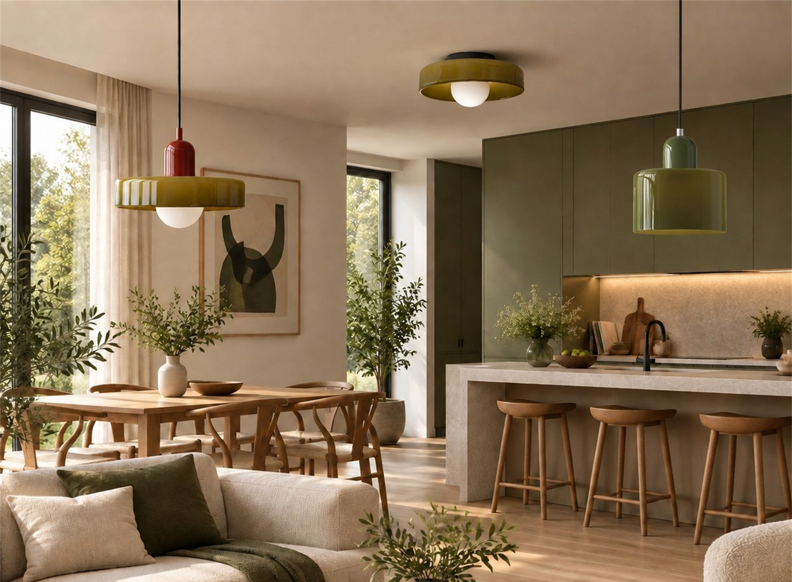 Collection de luminaires colorés Morandi