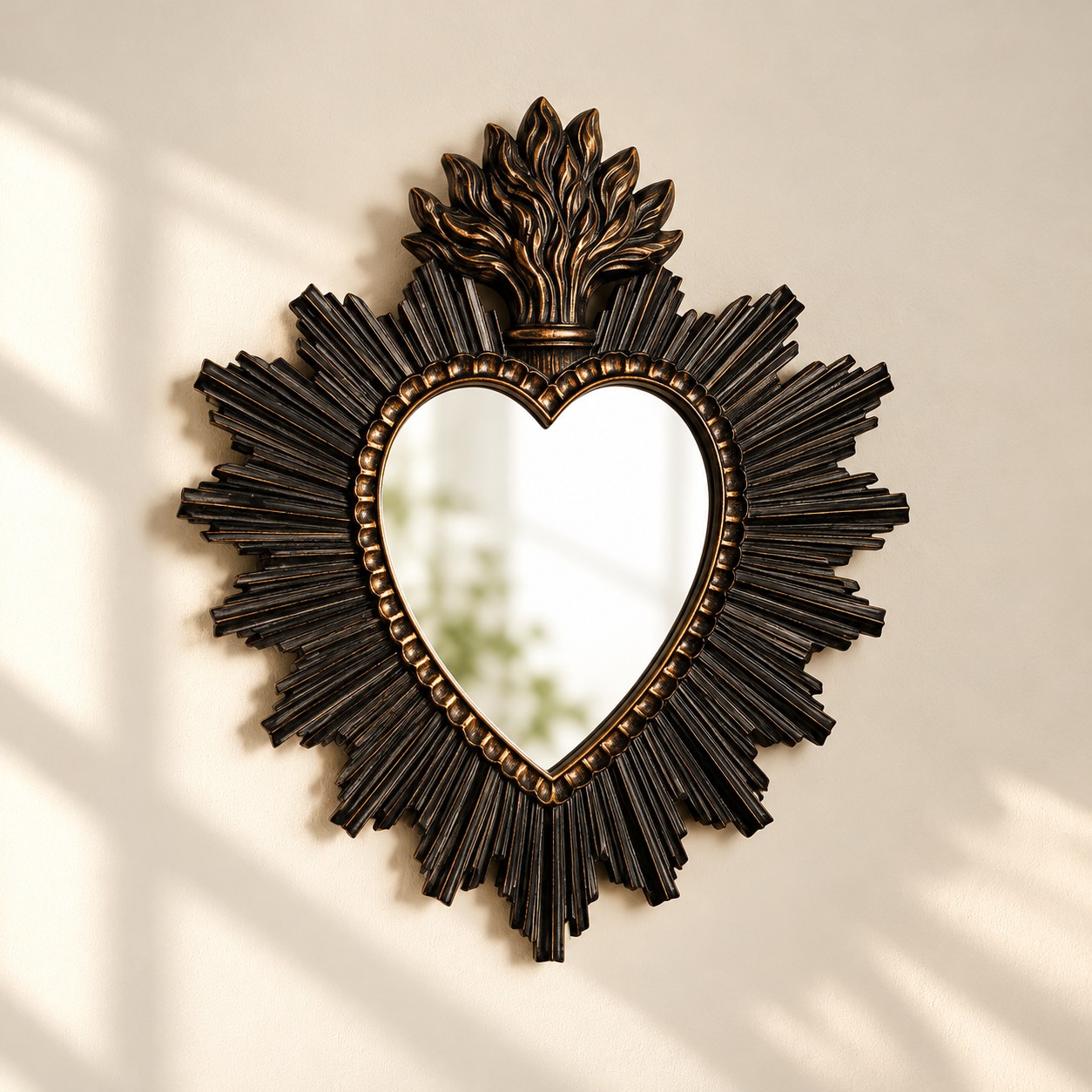 Black Sacred Heart decorative mirror