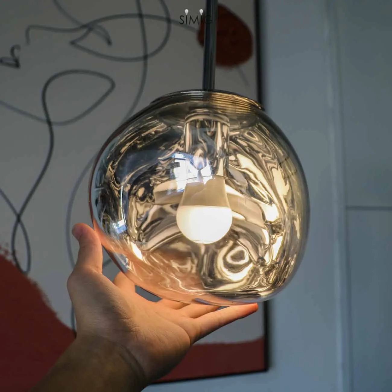 Dynamic Surface Pendant Light For Living Room S09