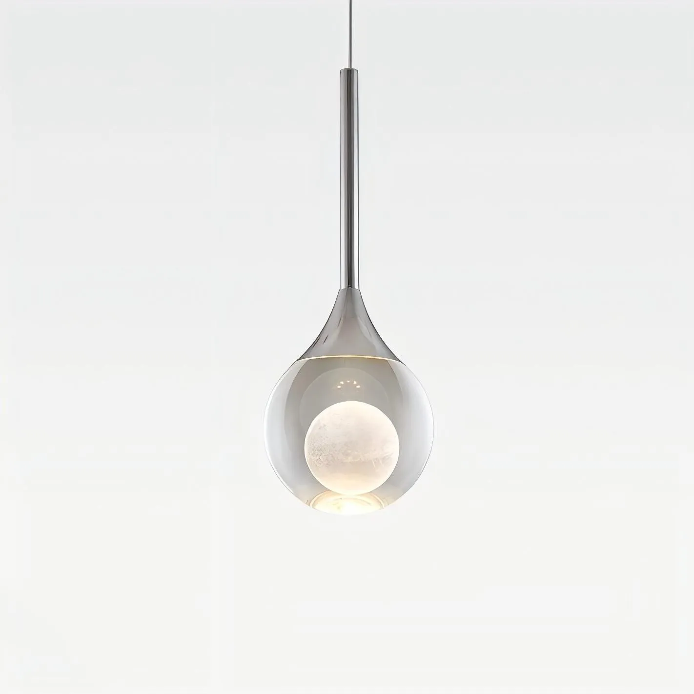 Moon Round Clear Glass Pendant Light S182