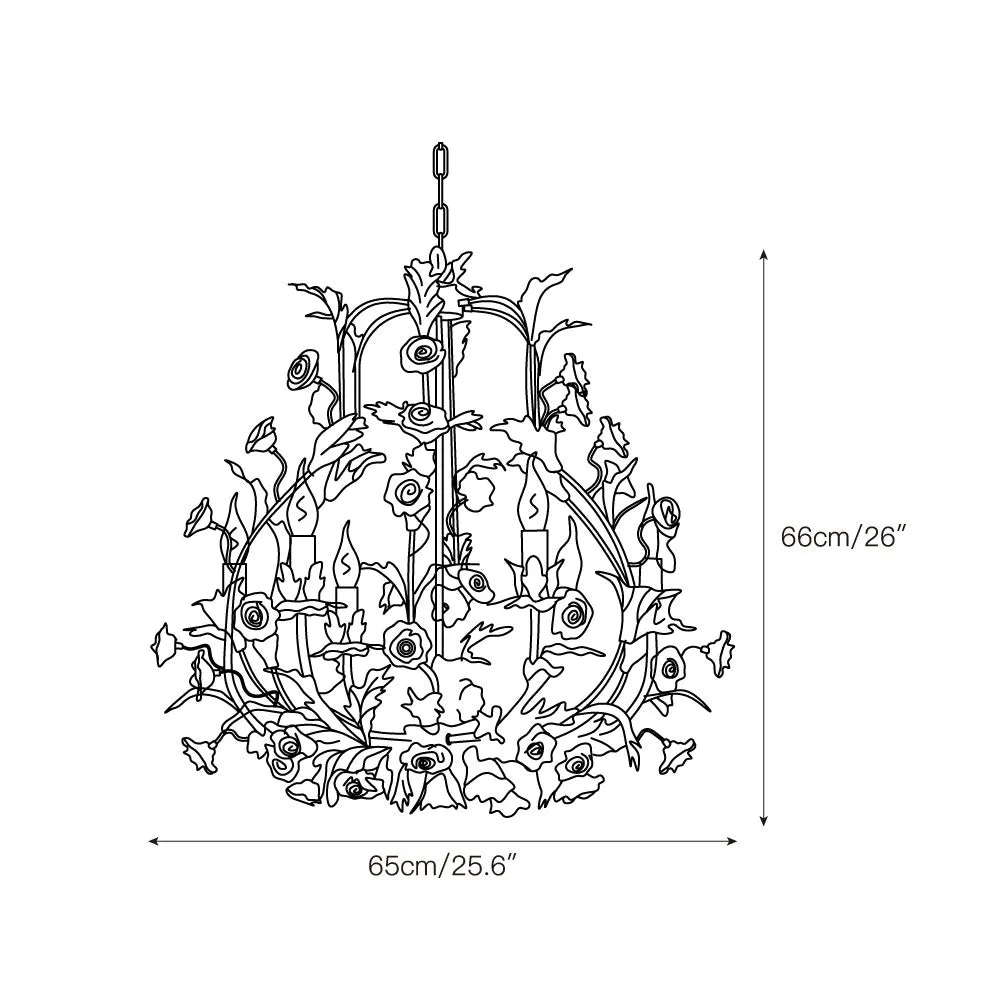 Ceramic Rose Chandelier D673