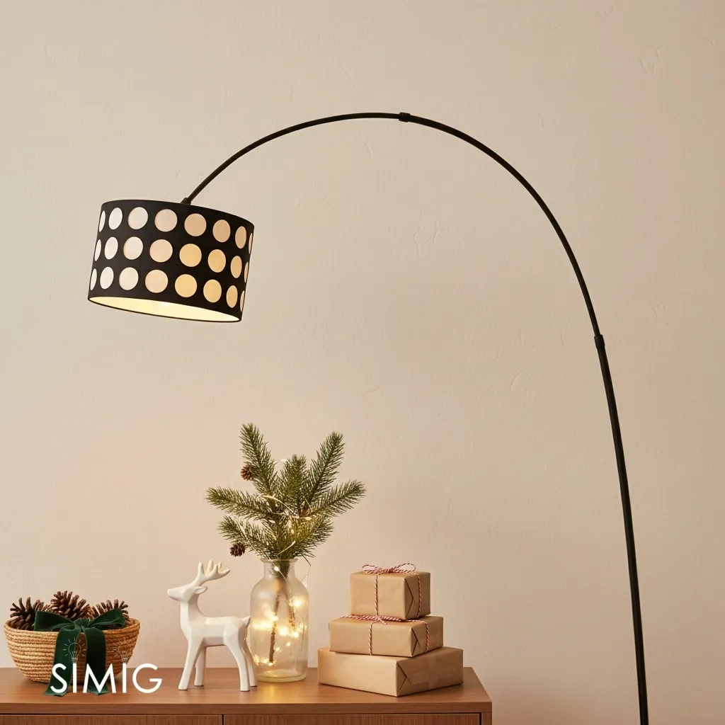 Geometry Polka Arc Fabric Floor Lamp S363
