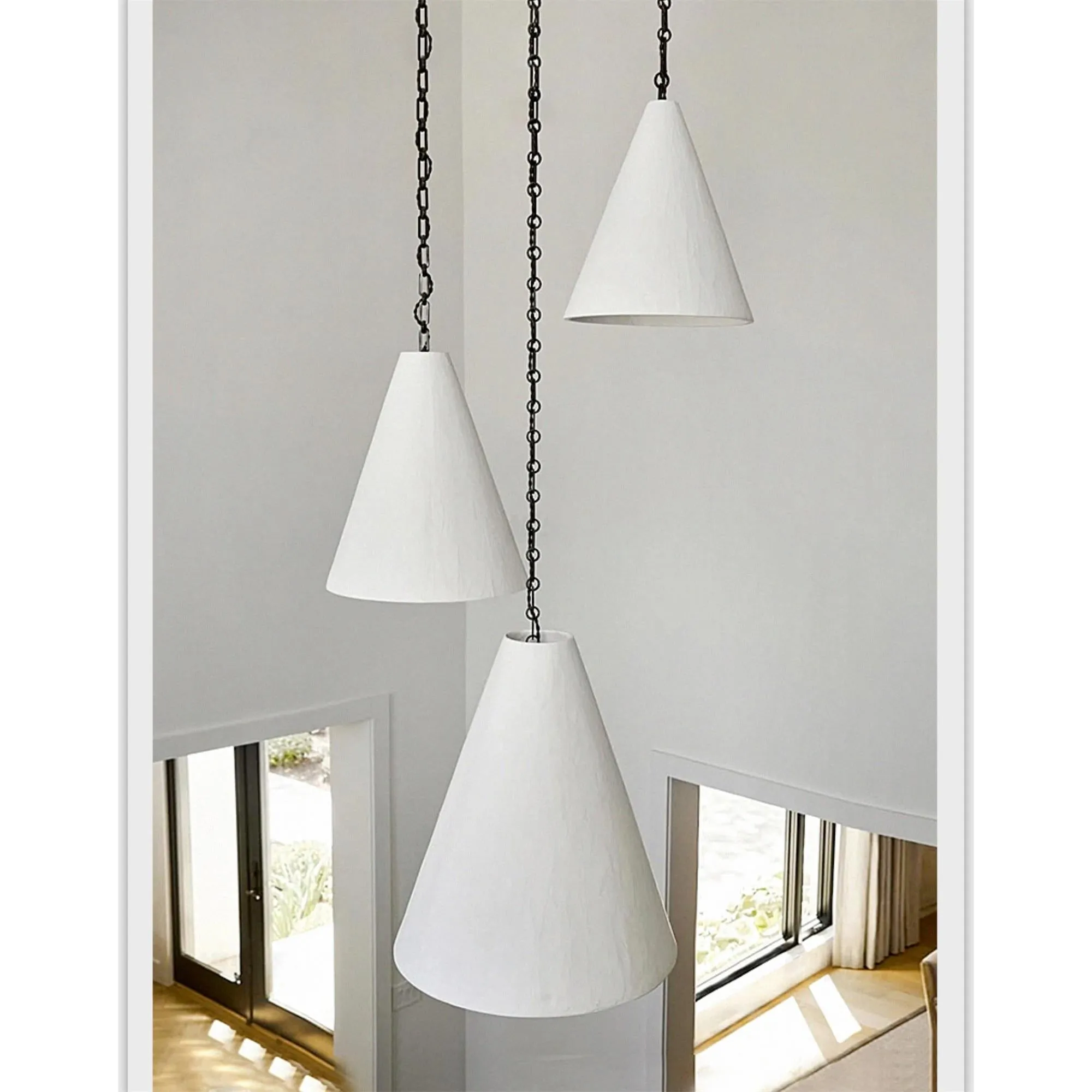 White Plaster Pendant Lamp D641