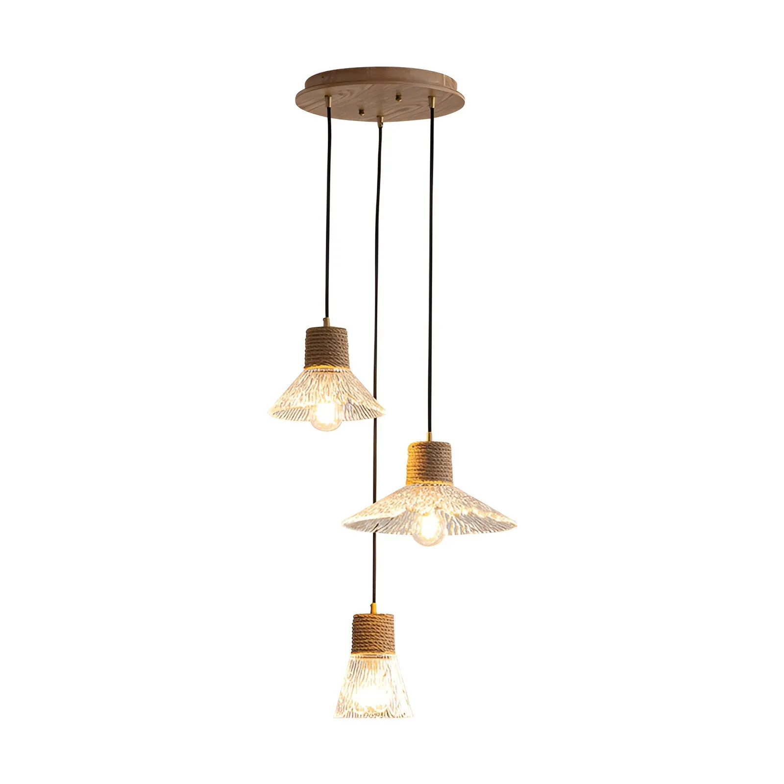 Nordic Hemp Rope Glass Pendant Light D938
