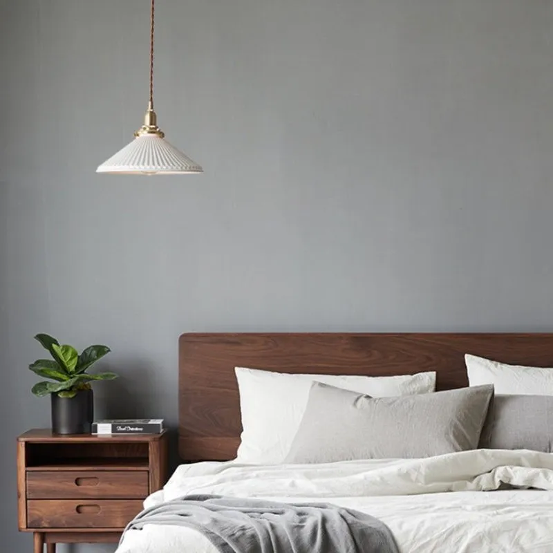 Modern Pleated Ceramic Pendant Light S122