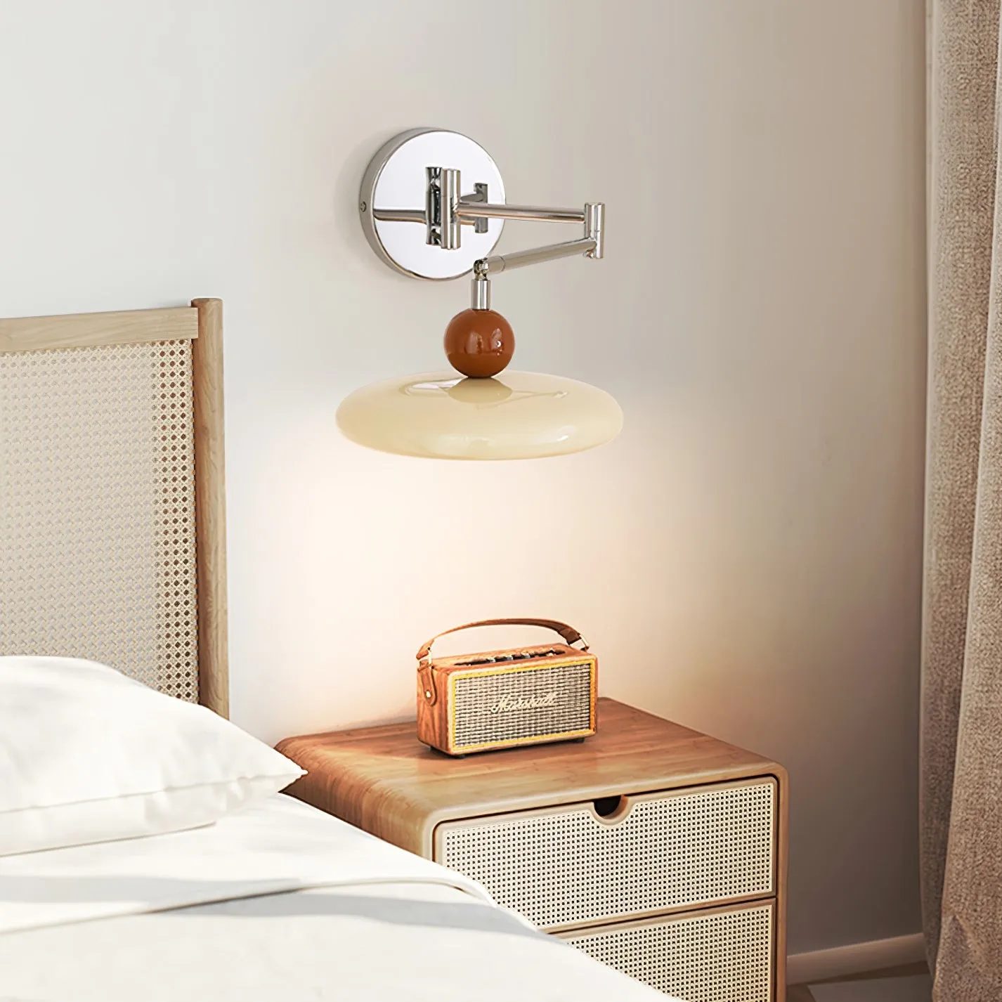 Minimalist French Creative Cream Style Rotatable Swing Arm Wall Lamp M460