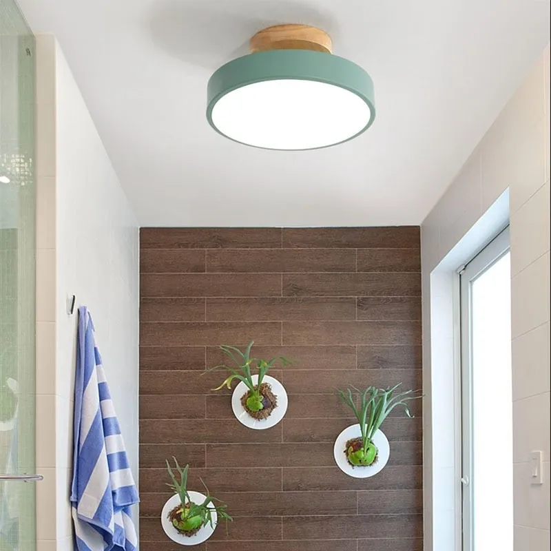 Nordic Macaroon Wooden Round Ceiling Lamp S82