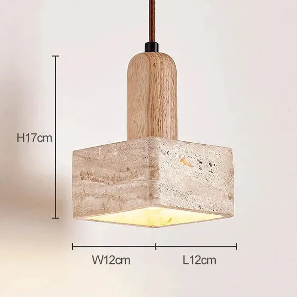 Travertine Square Pendant Light D933