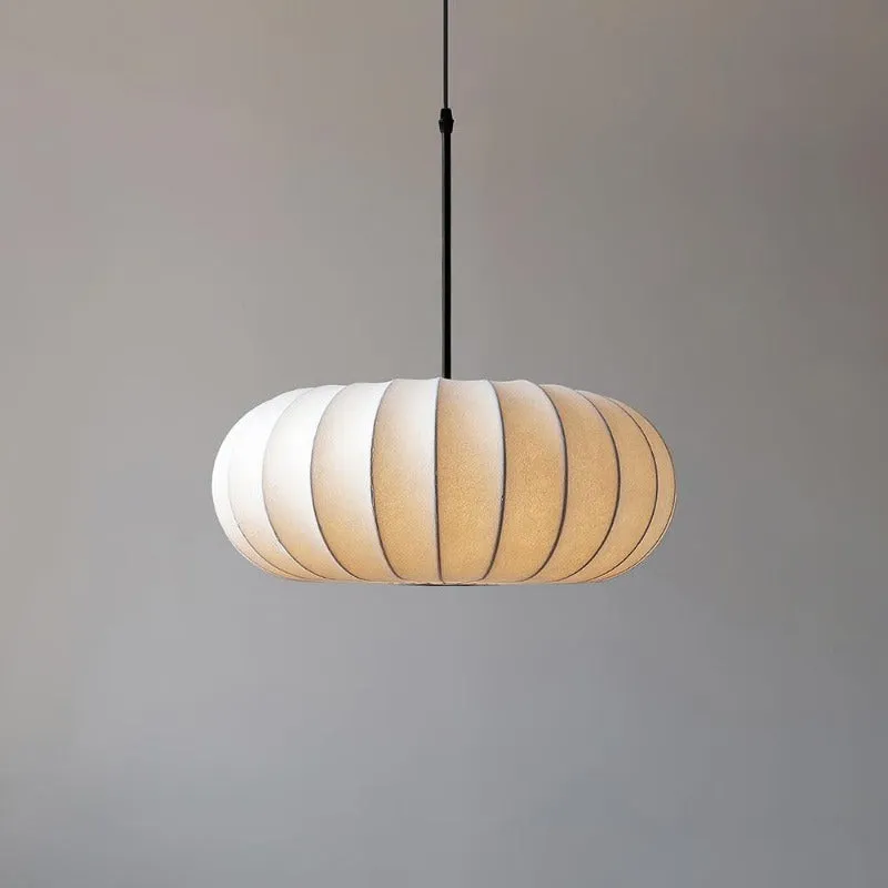 Simple Wabi-sabi White Lantern Fabric Pendant Lamp M105