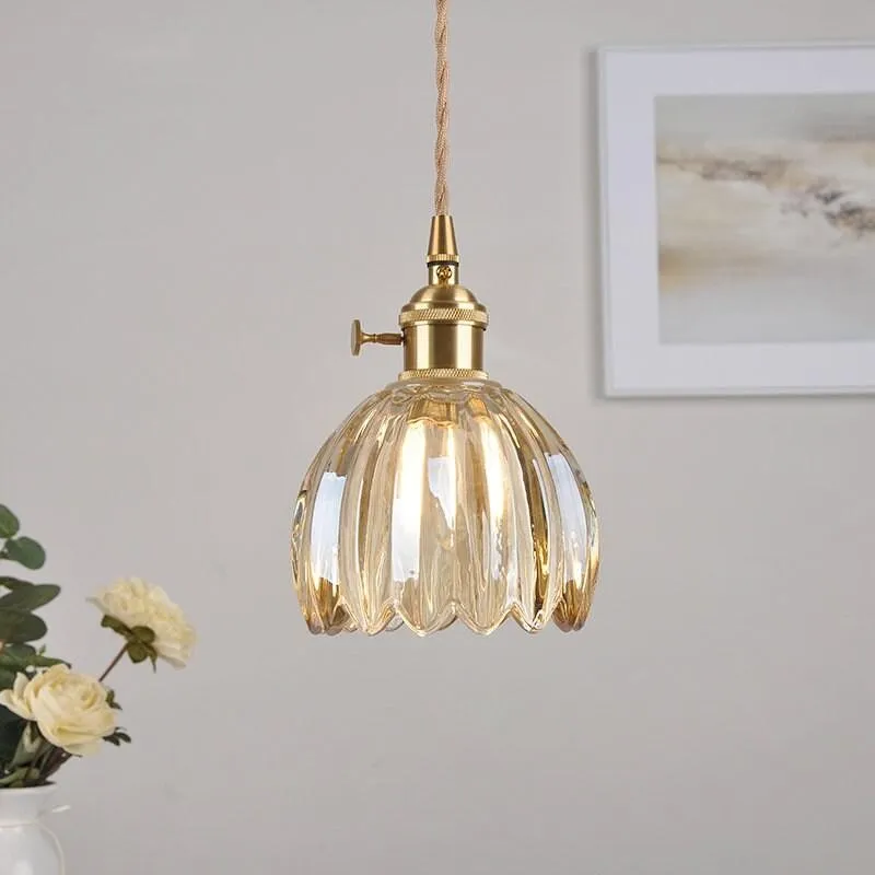 Japanese Retro Glass Flower Pendant Light S28