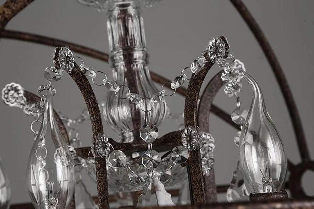Retro Rust Iron Cage chandelier