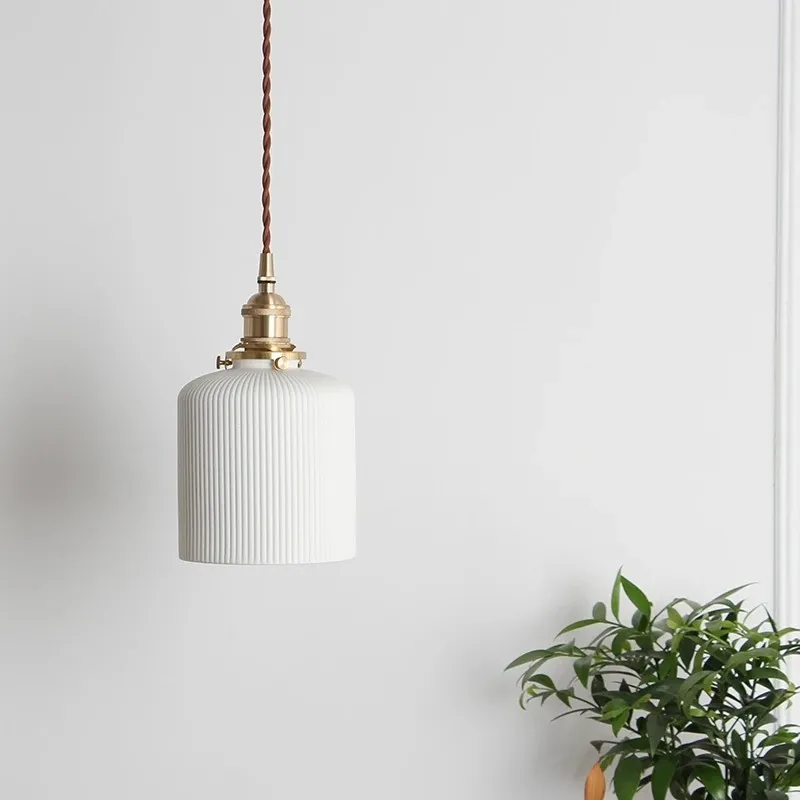 Striped Ceramic Pendant Light