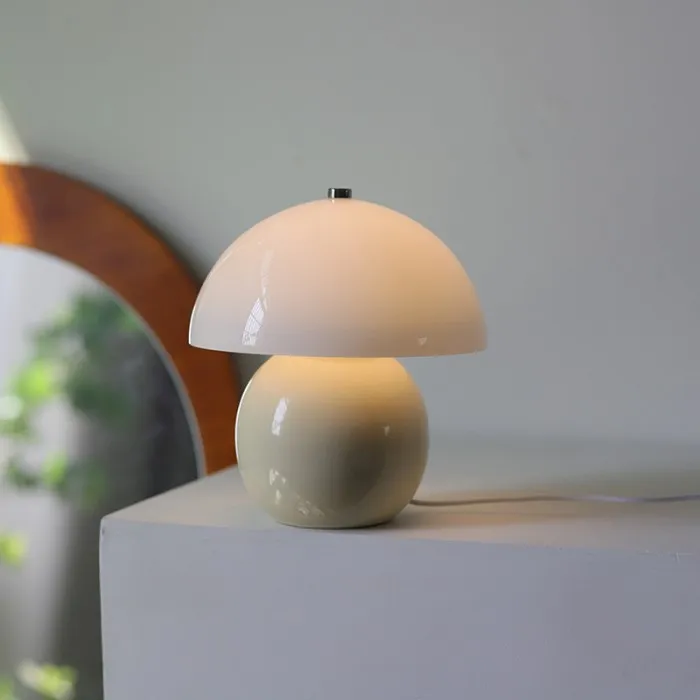 Cute Cream Mushroom Ceramic Table Lamp S178