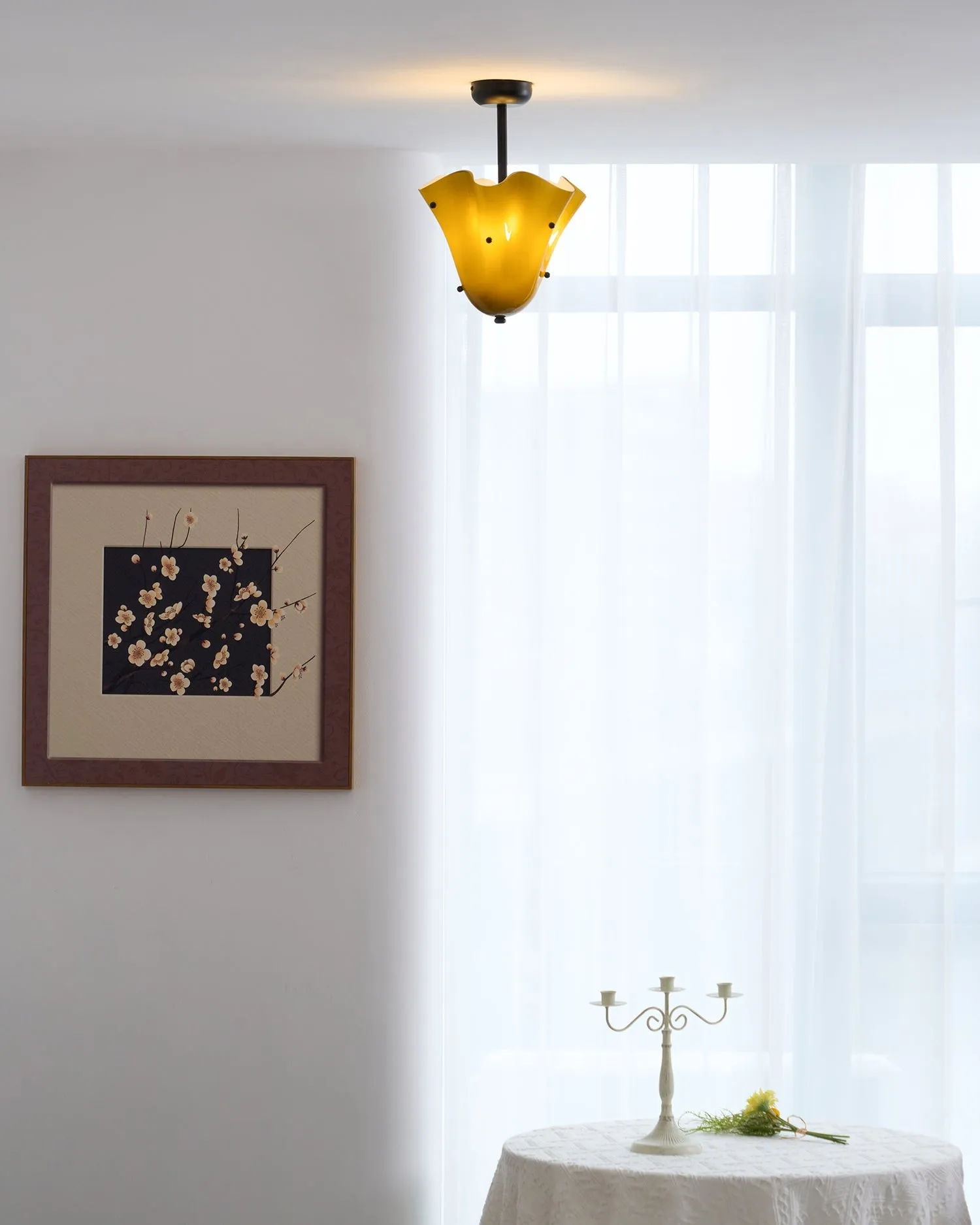 Bellina Decorative Glass Ceiling Light - Modern Sculptural Flush Mount T282