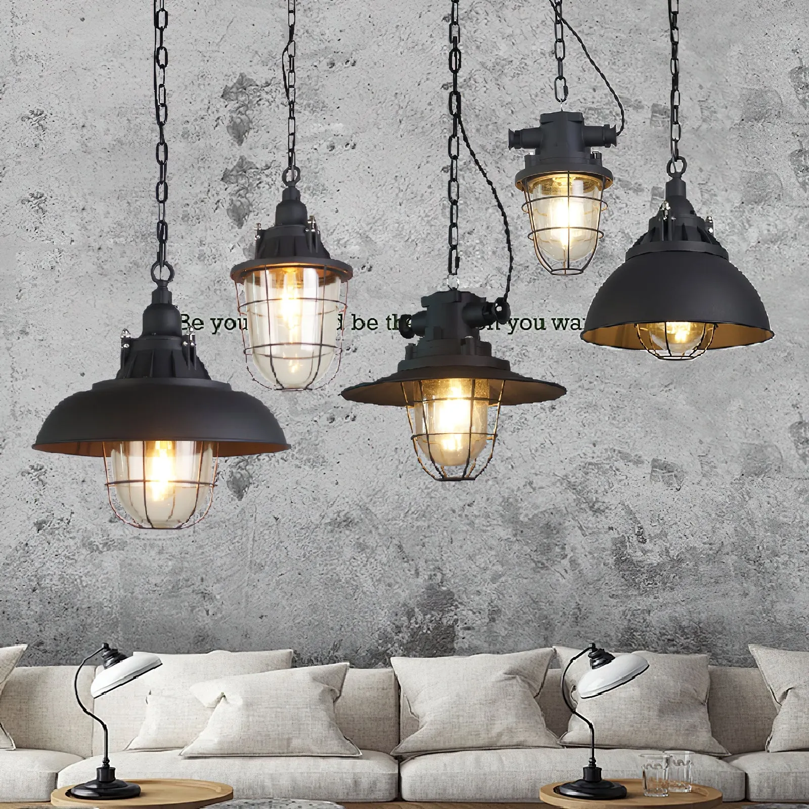 Bulkhead Cage Pendant Light D629