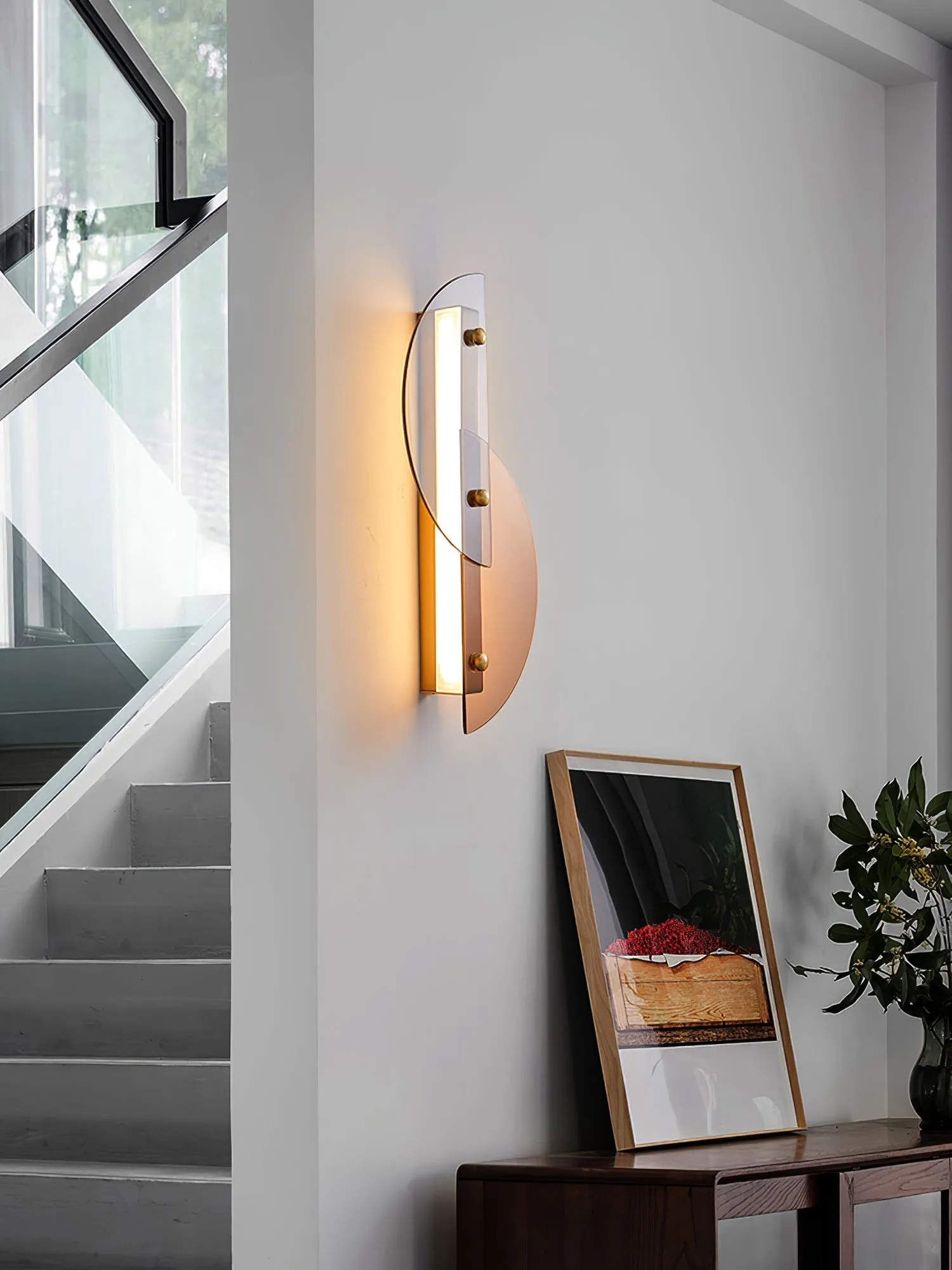 Simple Fan-Shaped Glass Arc Wall Lamp M121