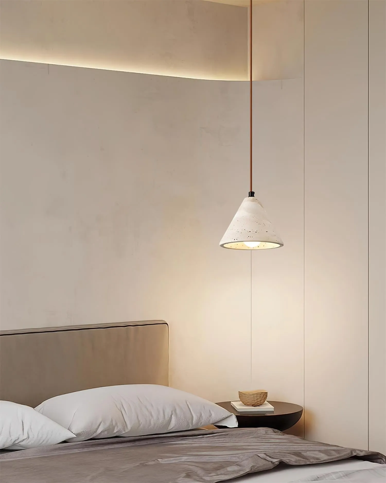 Travertine Conical Pendant Lamp M262