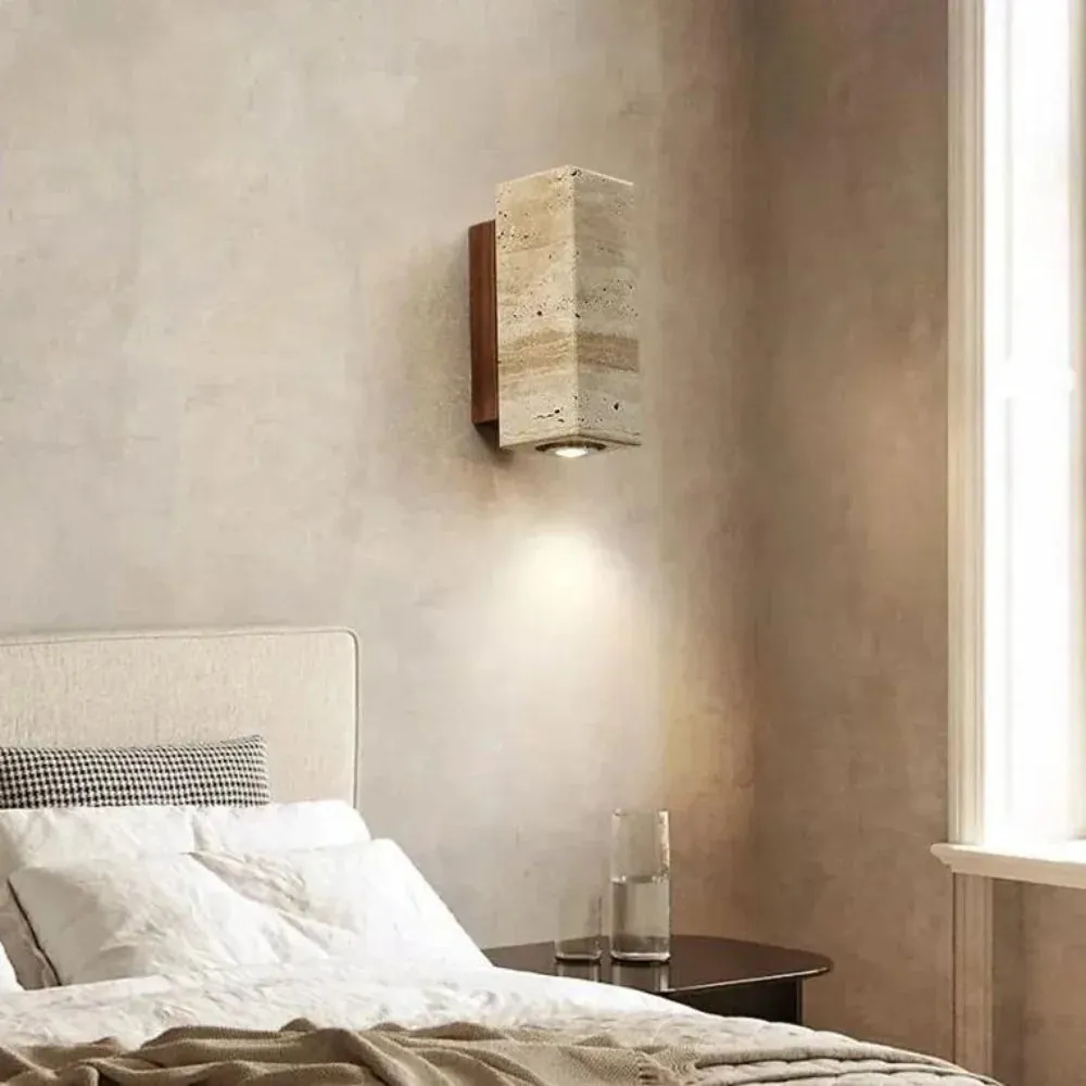 Wabi-Sabi Aura Travertine Wall Light D798