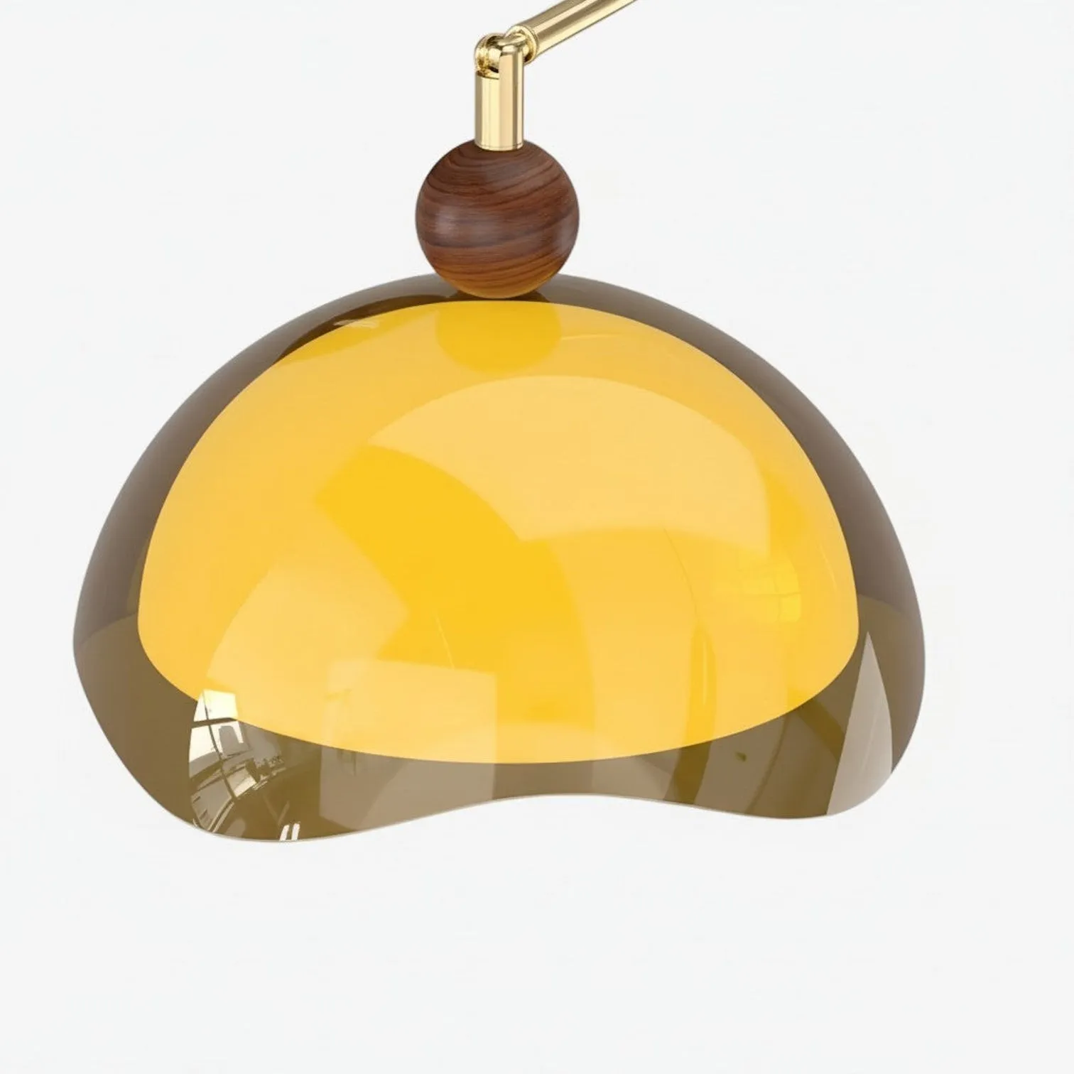 Afterglow Modern Sunset Wall Lamp - Dual Glass Shade Design with Wood-Texture Base T588