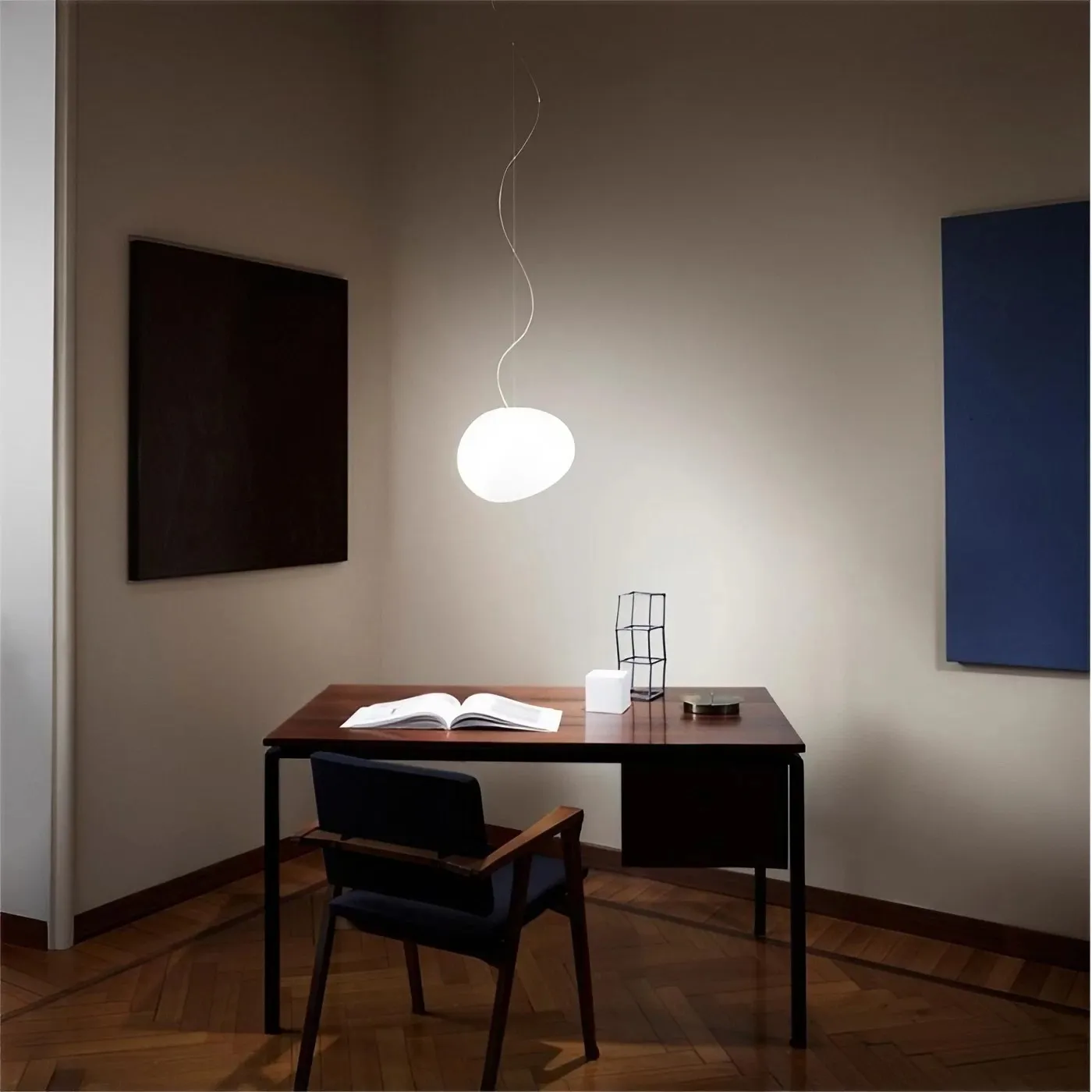 Stone Shape Opal Glass Pendant Light S05