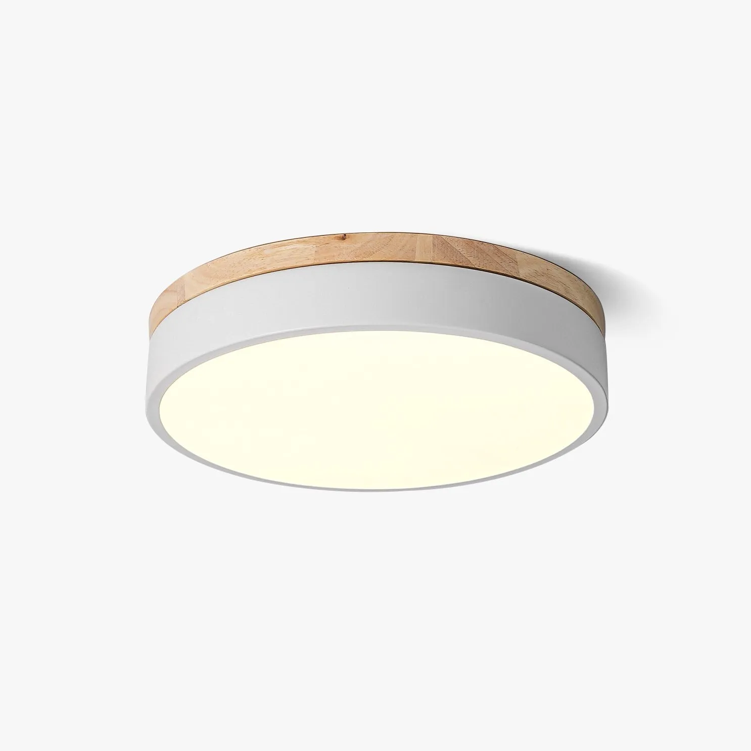 White Round Wooden Ceiling Lamp M298