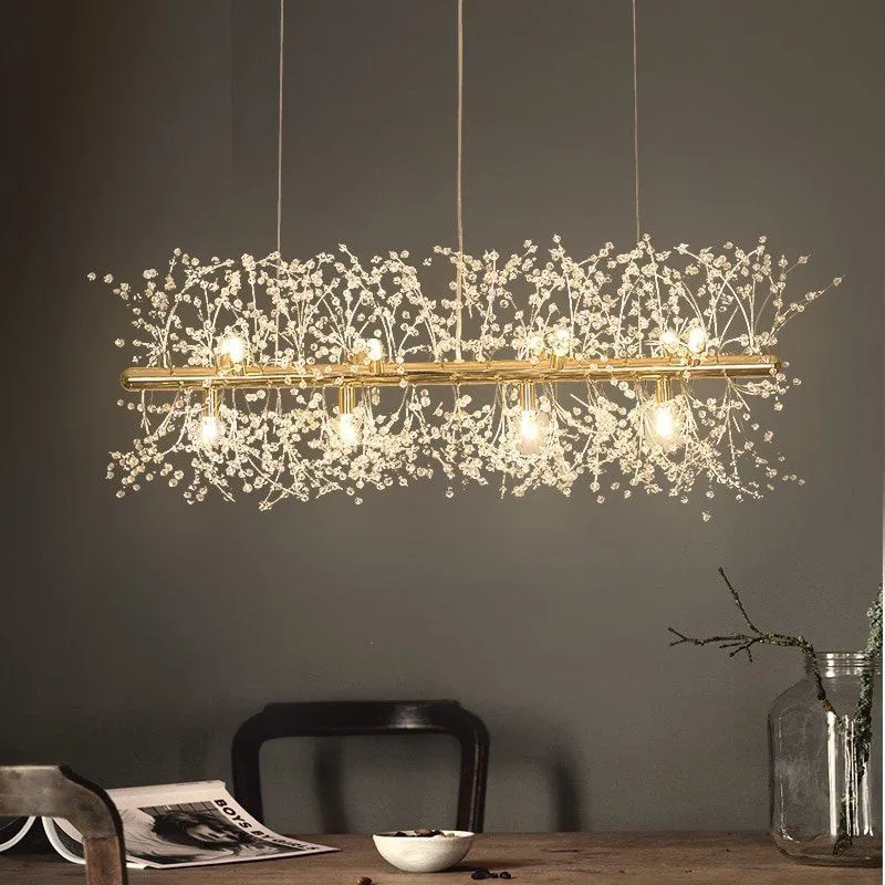 Modern Rectangular Crystal Fireworks Chandelier S15