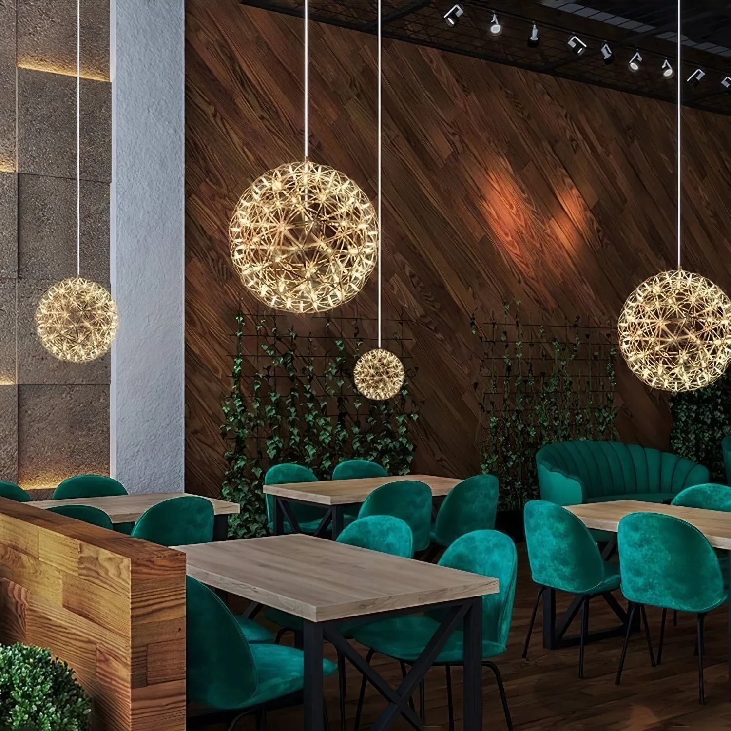 Silver Spark Ball Pendant Light T204