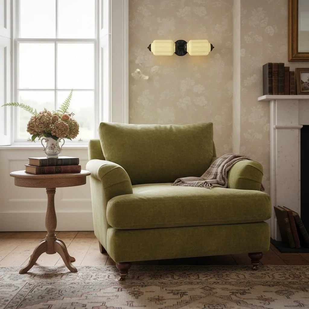 Eloise Brass Wall Sconce – Elegant Milk Glass Vintage Lighting T290