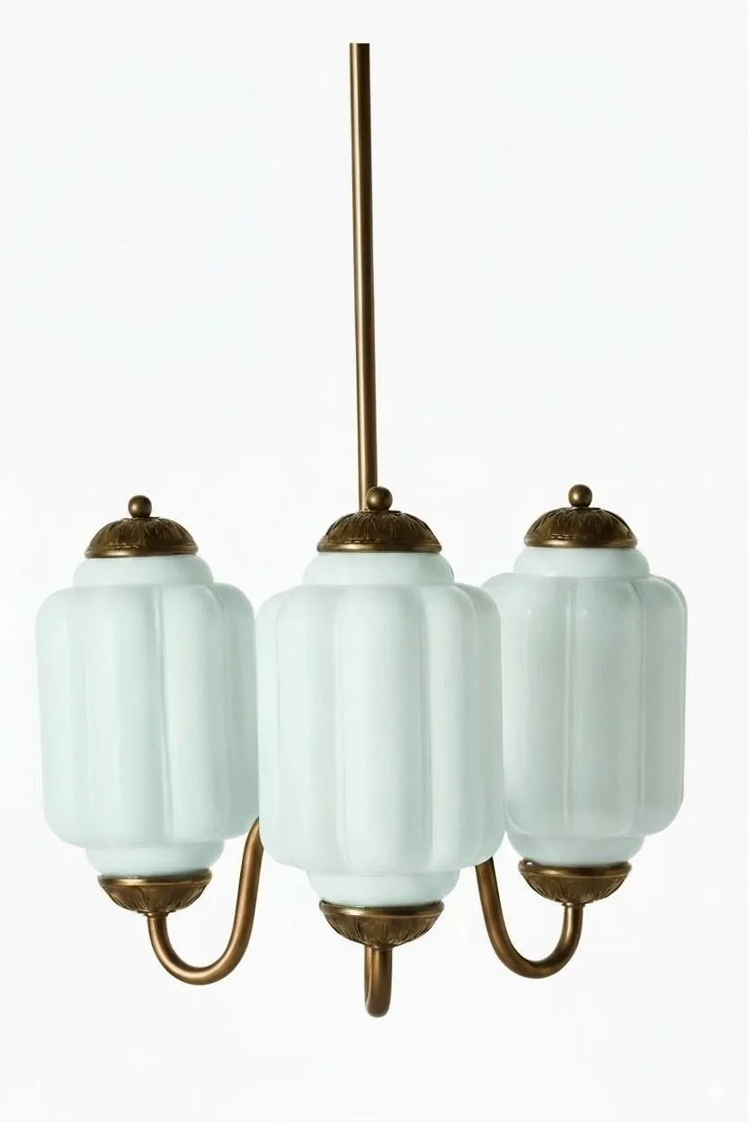 Eloise Vintage Glass Chandelier - Milk Glass Home Accent T289