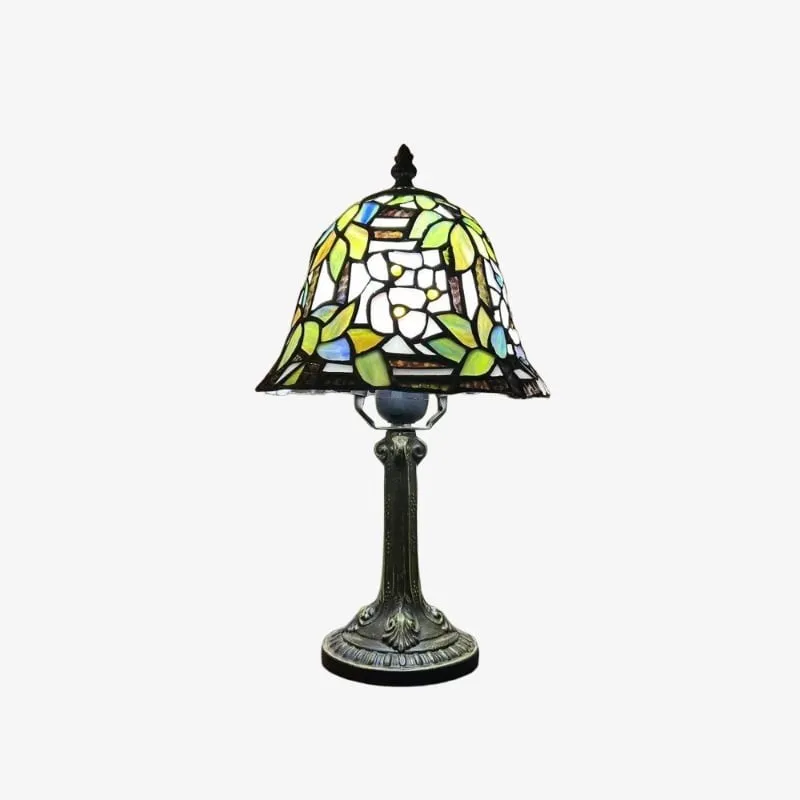 Virelle Traditional Tiffany Table Lamp - Colorful Stained Glass Dome Desk Light for Bedroom T549
