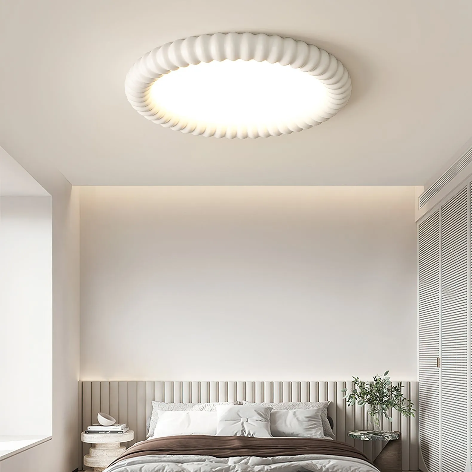 Cream Style Ripple Ring Ceiling Lamp M525