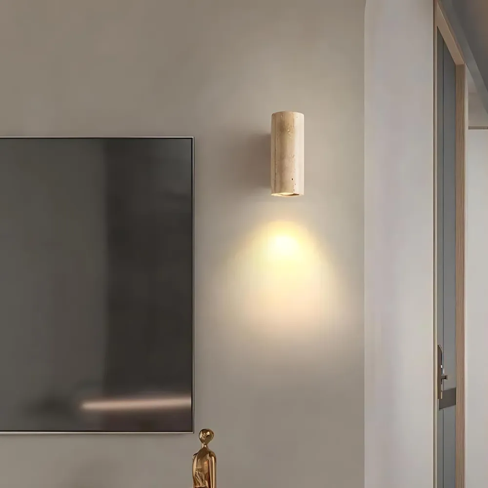 Wabi-Sabi Aura Travertine Wall Light D798