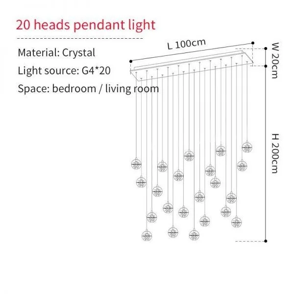 Crystal Ball Pendant Light For Living Room