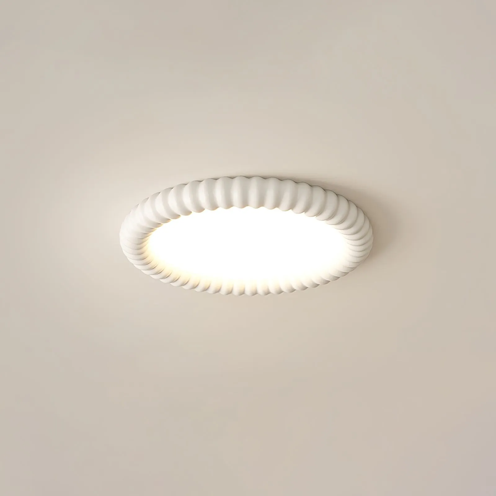 Cream Style Ripple Ring Ceiling Lamp M525
