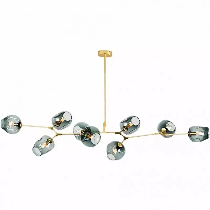 Asymmetrical Articulated Globe Branching Bubble Chandelier