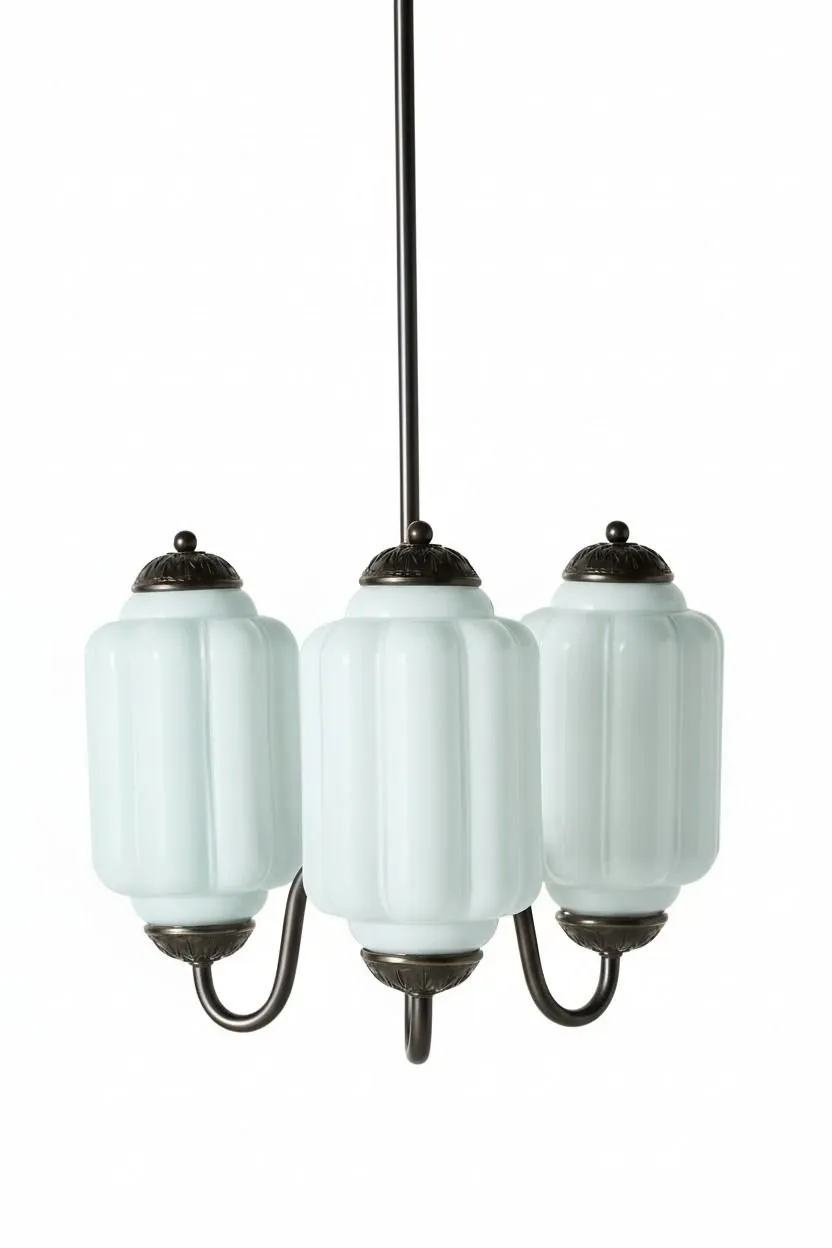 Eloise Vintage Glass Chandelier - Milk Glass Home Accent T289