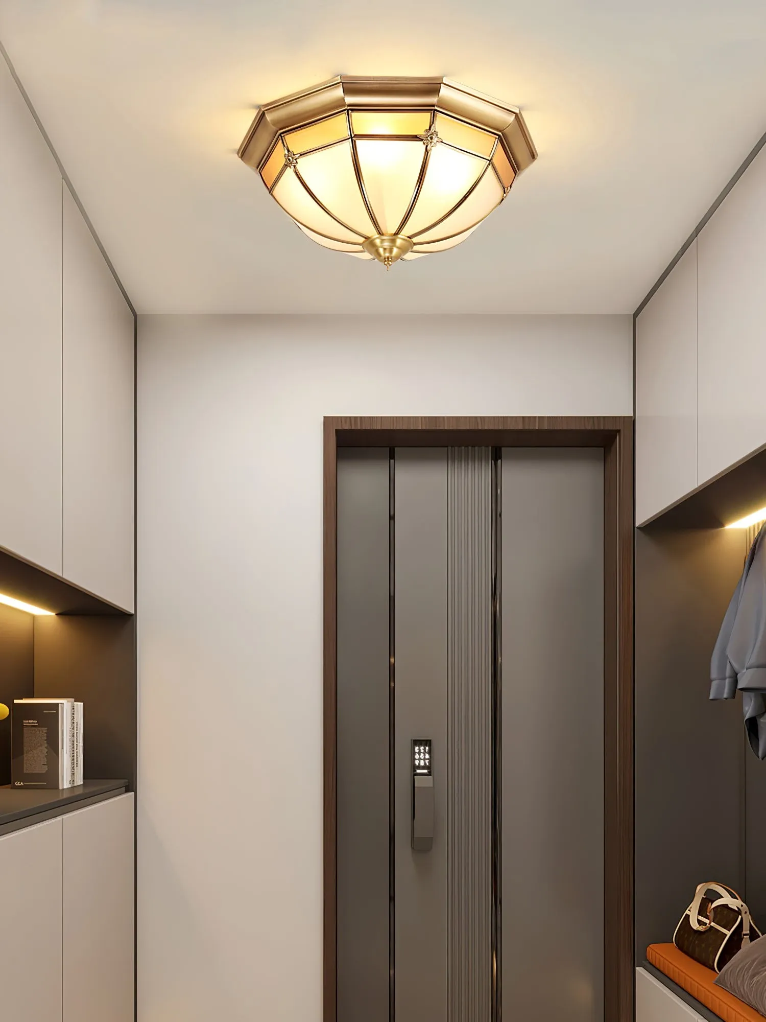 Dome Brass Flush Ceiling Lamp M563