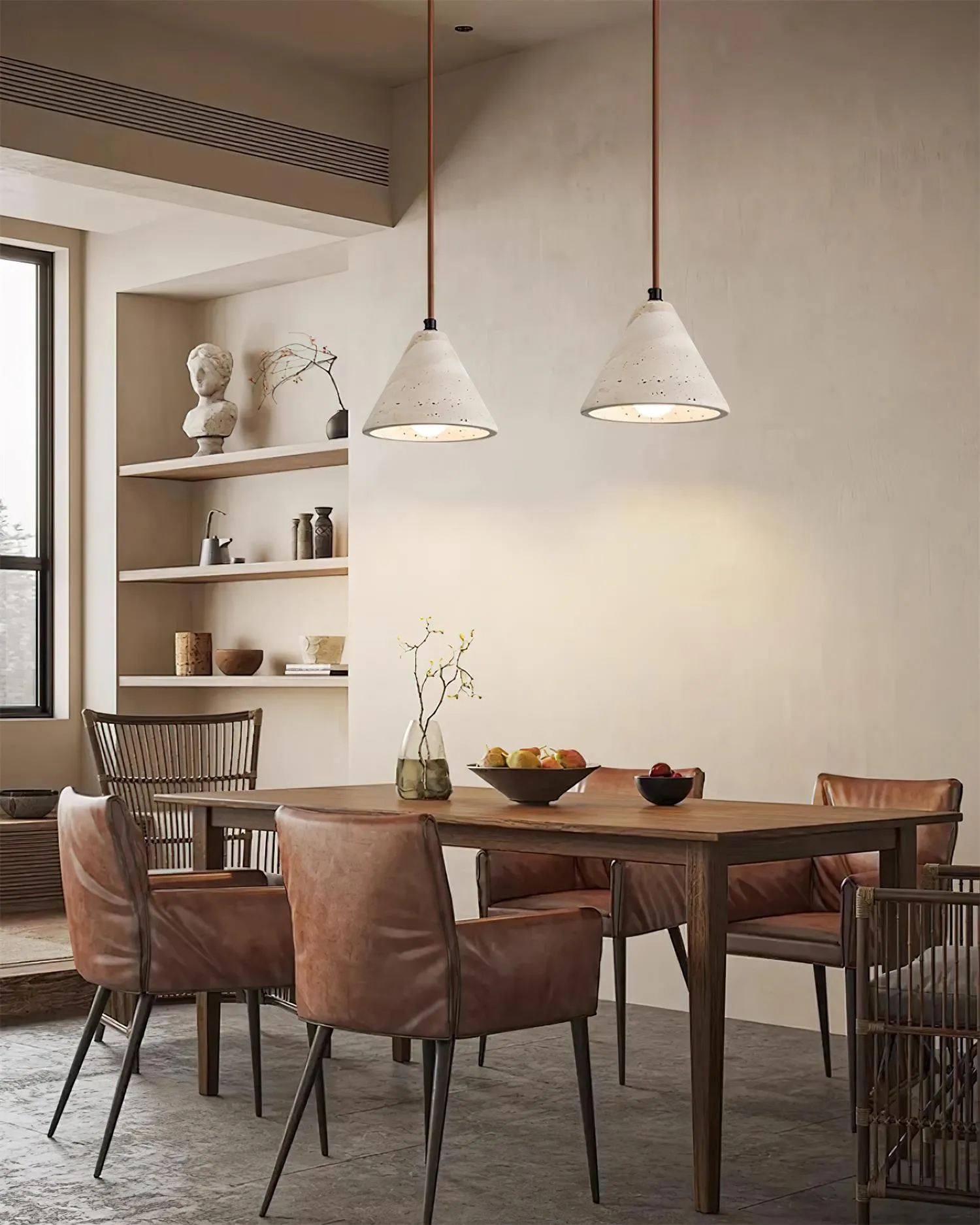 Travertine Conical Pendant Lamp M262