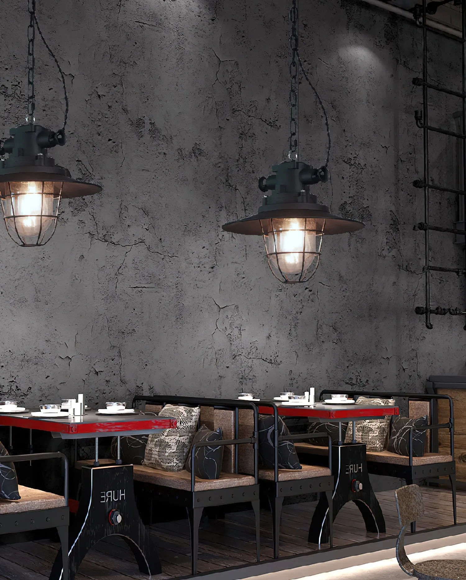 Bulkhead Cage Pendant Light D629