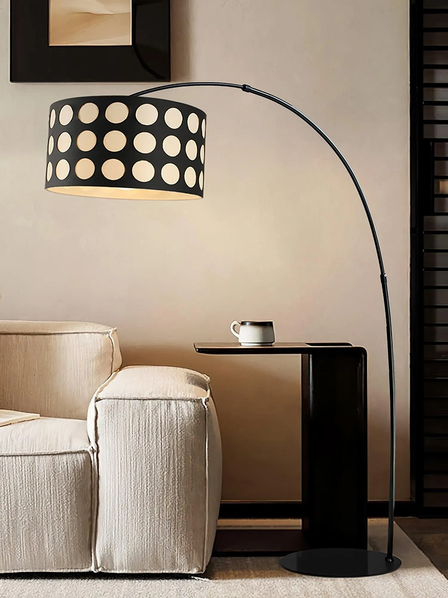 Geometry Polka Arc Fabric Floor Lamp S363