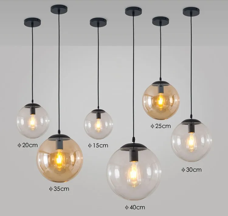 Glass Ball Pendant Light