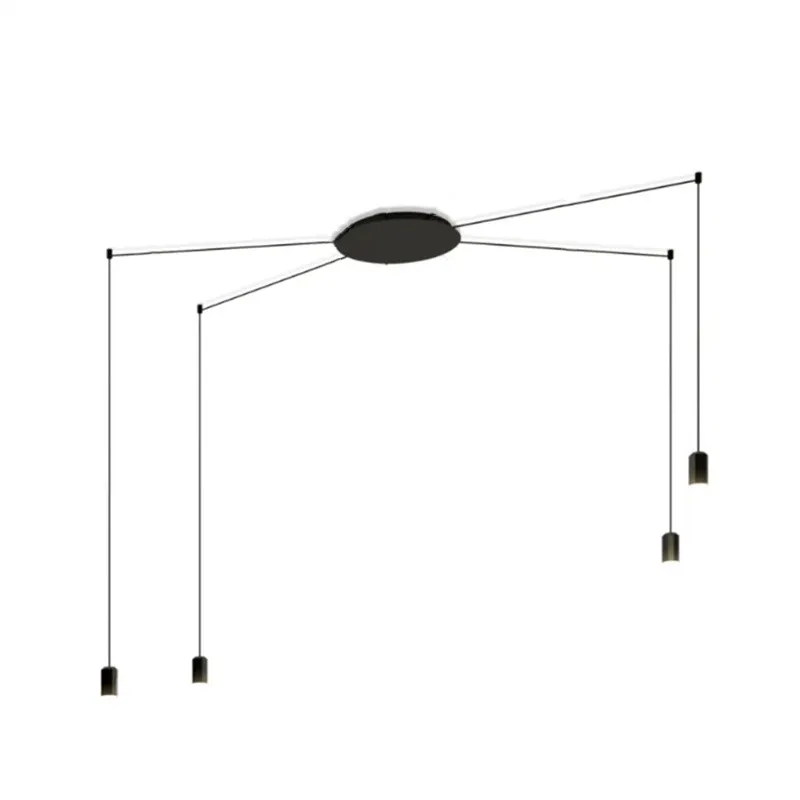 Industrial Black Wireflow Free Form LED Pendant Light