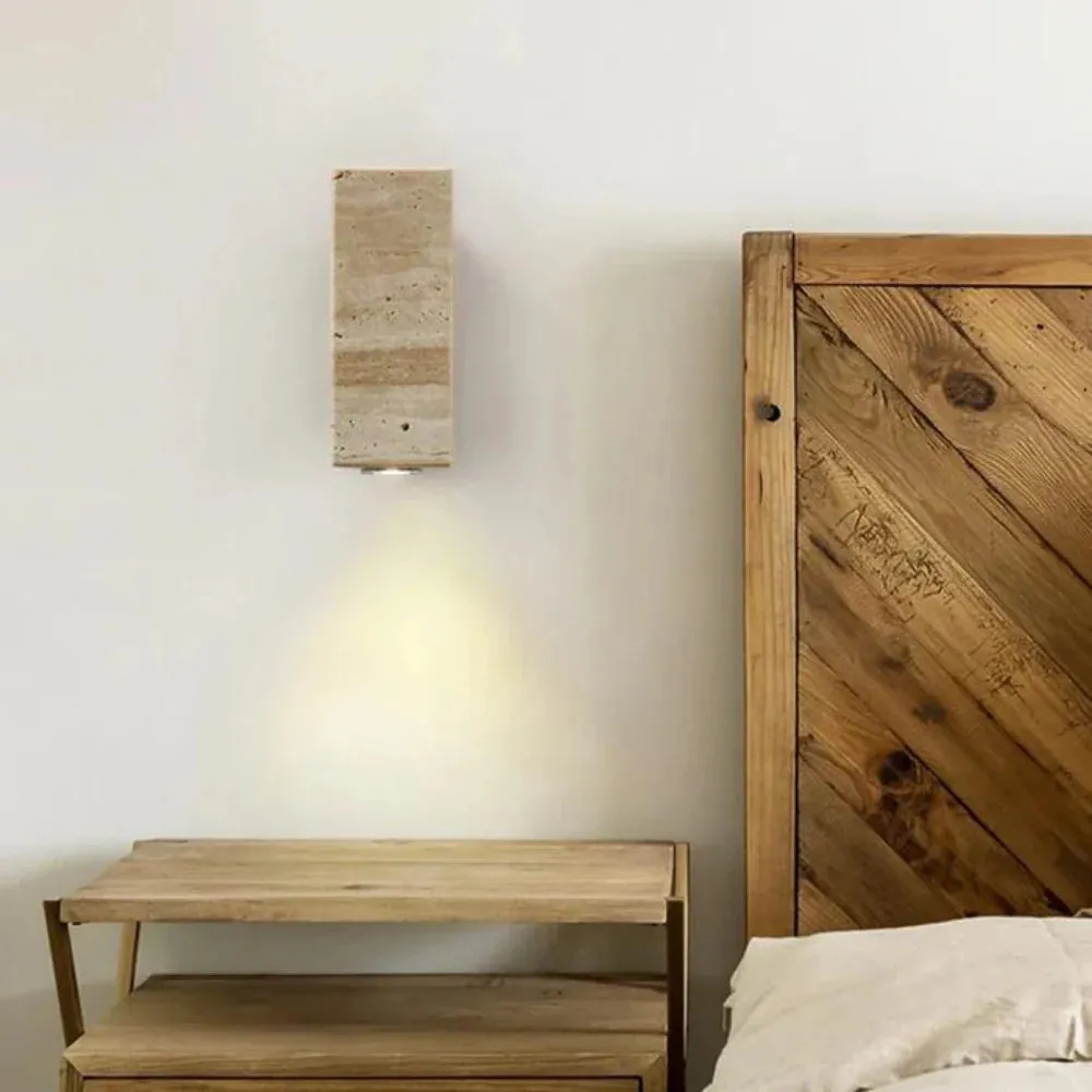 Wabi-Sabi Aura Travertine Wall Light D798
