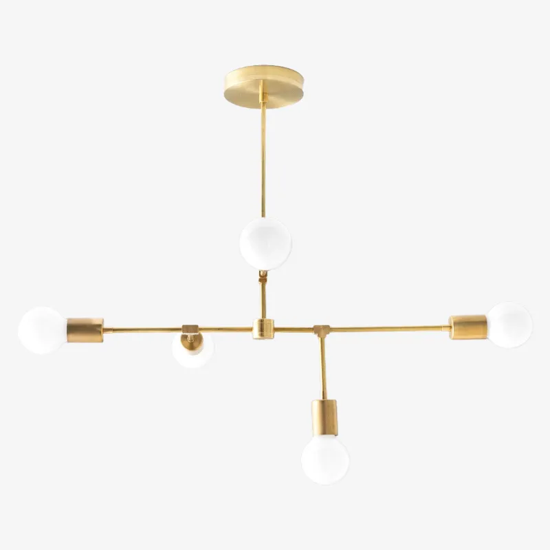 Mobilux Line 5 Light Chandelier - Modern Ceiling Hanging Lamp for Dining Room T355