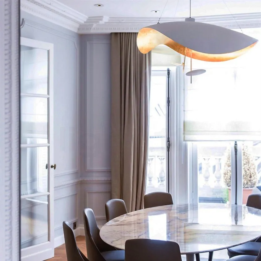 Modern Foil Curved Metal LED Pendant / Ceiling light for Bedroom