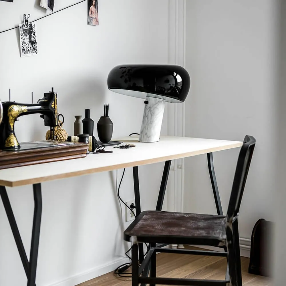 Modern Scandinavian Curved Marble Table Lamp