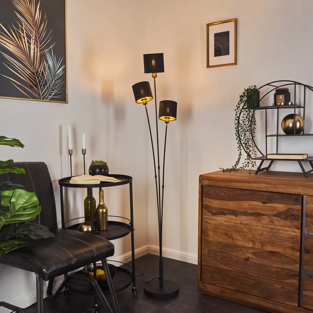Metal Matte Black Fabric Shade Floor Lamp S67